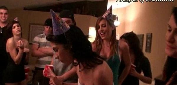  Birthday party turns into a wild orgy and a cumshot as a present